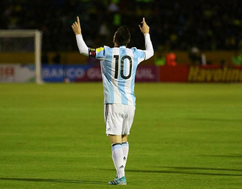 Messi celebrating a goal