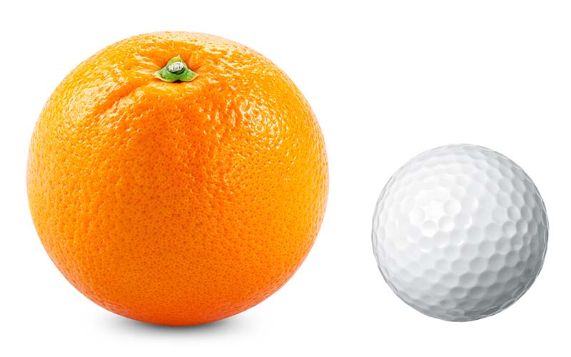 orange and golf ball