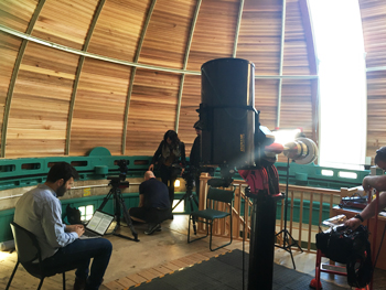 Filming at the Institute of Astronomy