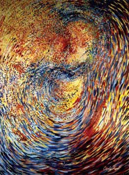 <i>The birth of Hiroshima</i>, Carla Farsi, oil on canvas. Reproduced with kind permission of the artist.