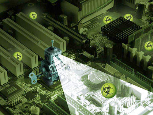 He's behind you!<Br>No program can find all the viruses on your computer, <br>unless it interferes with the operating system itself.