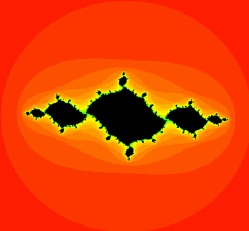 the filled Julia set for <i>c = -1.037 + 0.17i</i>, which lies in a period 2 bulb.