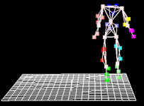 A skeleton is fitted to the data