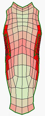 The first stage of the flattening process for the back piece