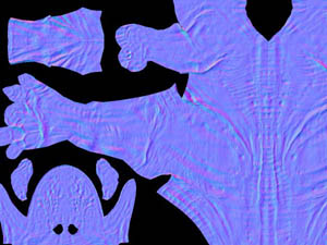 The information for the normal map is encoded into an ordinary image file, where the XYZ coordinates of the normals for each point in the pattern are represented by the red-green-blue values of each pixel in the image.