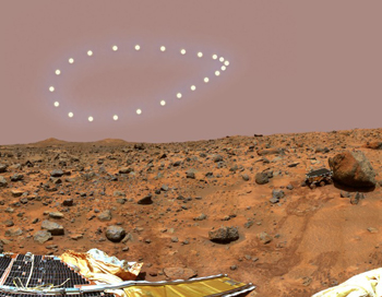 The Martian analemma. Image © <a href='http://dennismammana.com'>Dennis Mammana</a>, used by permission.