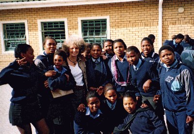 Helen Mason with SA students
