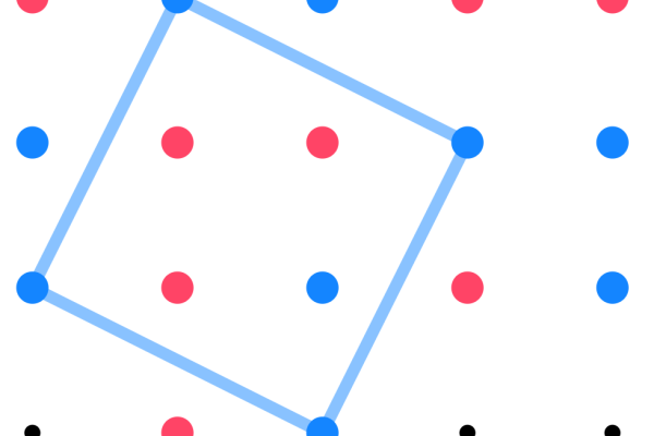 Red and Blue dots playing creating squares game