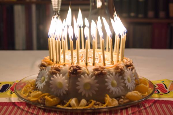 Cake with lots of candles