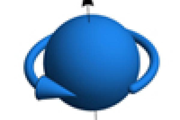 Sphere with an arrow through it and around the edge