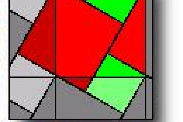 grey, red and green tesselating squares