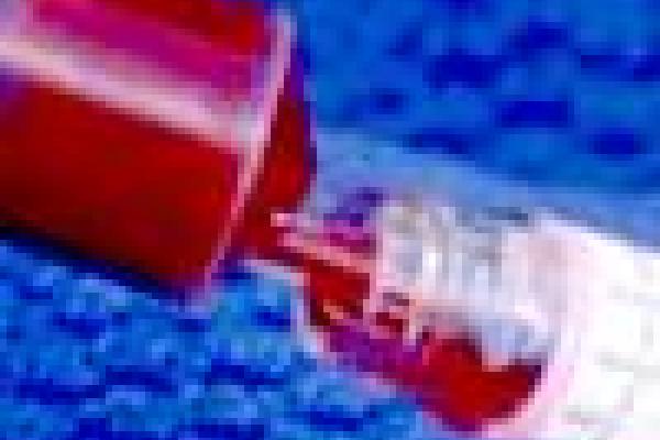 Blood filling a needle