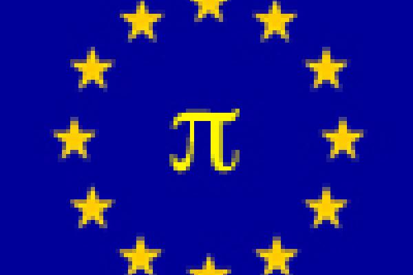 Eu flag with pi symbol in middle