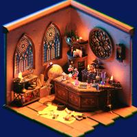 Dimly Lit Alchemy Laboratory