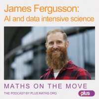 podcast poster for this episode of Maths on the Move with James Fergusson
