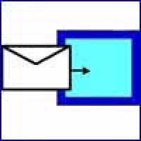 Email symbol going into a blue box