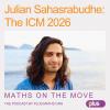 Podcast image with title, Julian's photo and Maths on the Move: the podcast by plus.maths.org