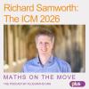 Podcast image with title, photo of Richard and 'Maths on the Move: the podcast by plus.maths.org'