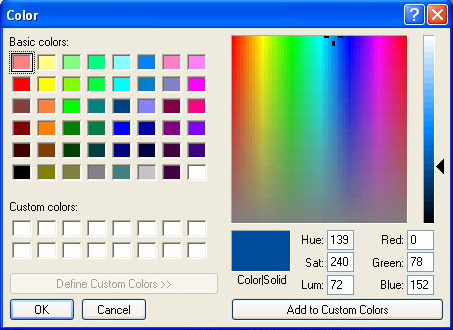 Colour picker dialogue